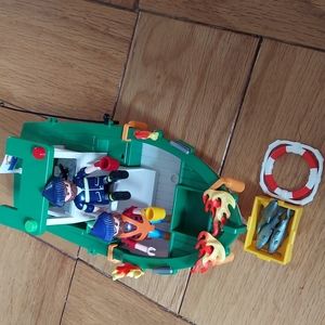 Playmobil Helicopter and Fishing Boat